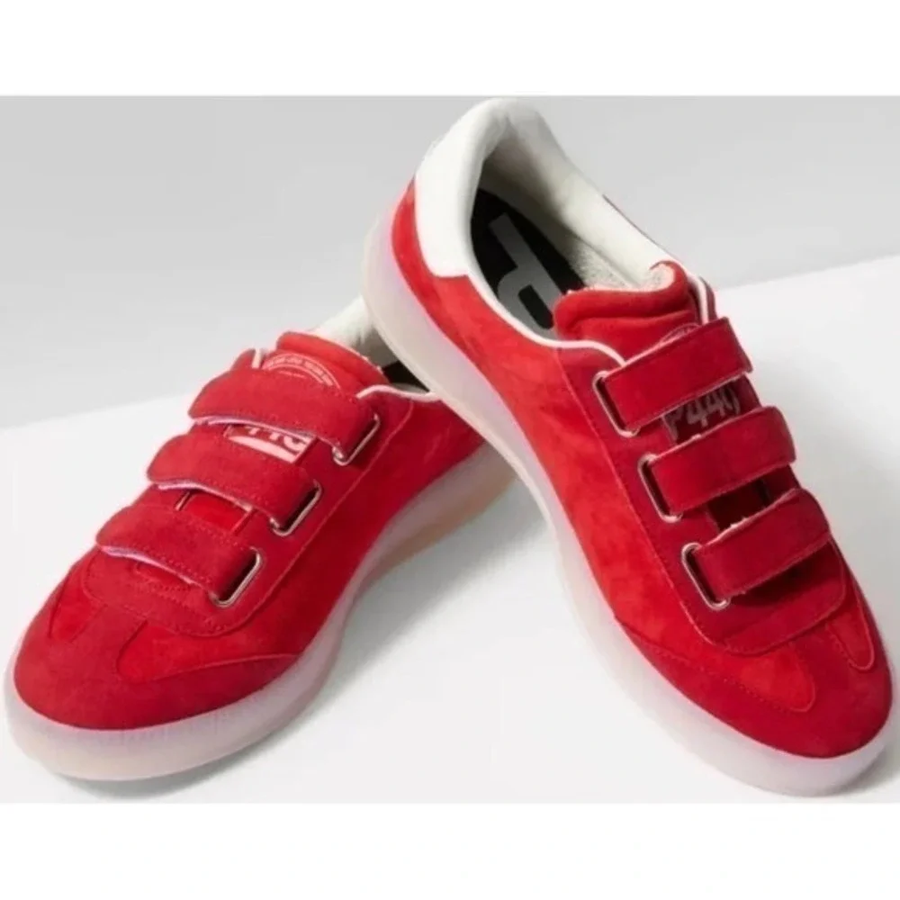 P448 Monza Velcro Red Suede Low Top Sneakers‎ S25MONZAVELCRO1-W 41 / 11